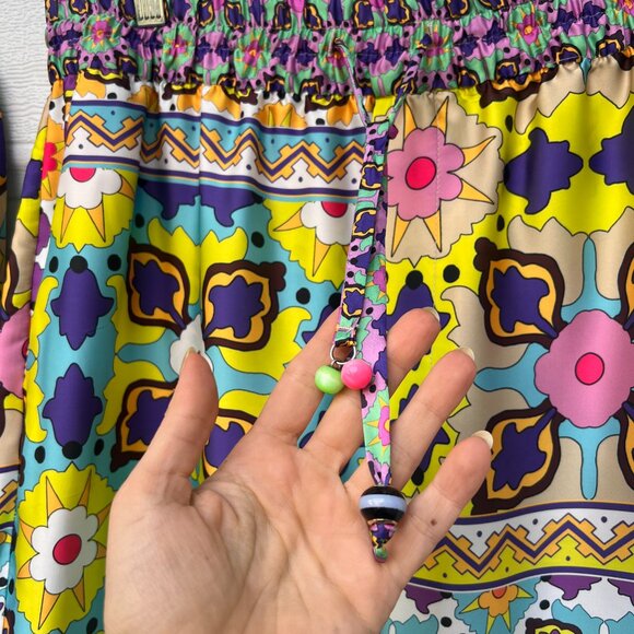 Zara Co-Ord Set multicoloured printed kimono with belt and matching trousers XL - Picture 9 of 15